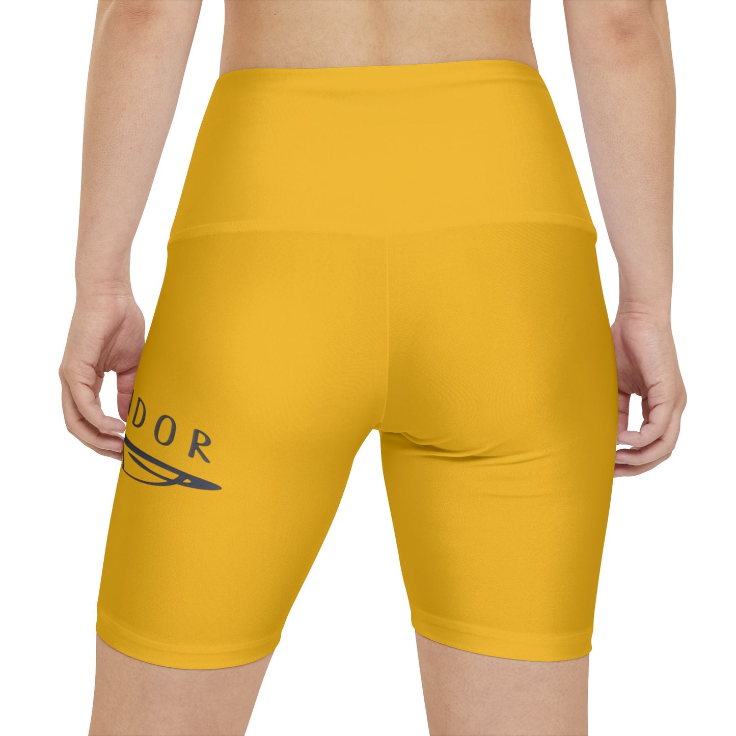 Sleek Yellow Women's Workout Shorts with SPLENDOR Design