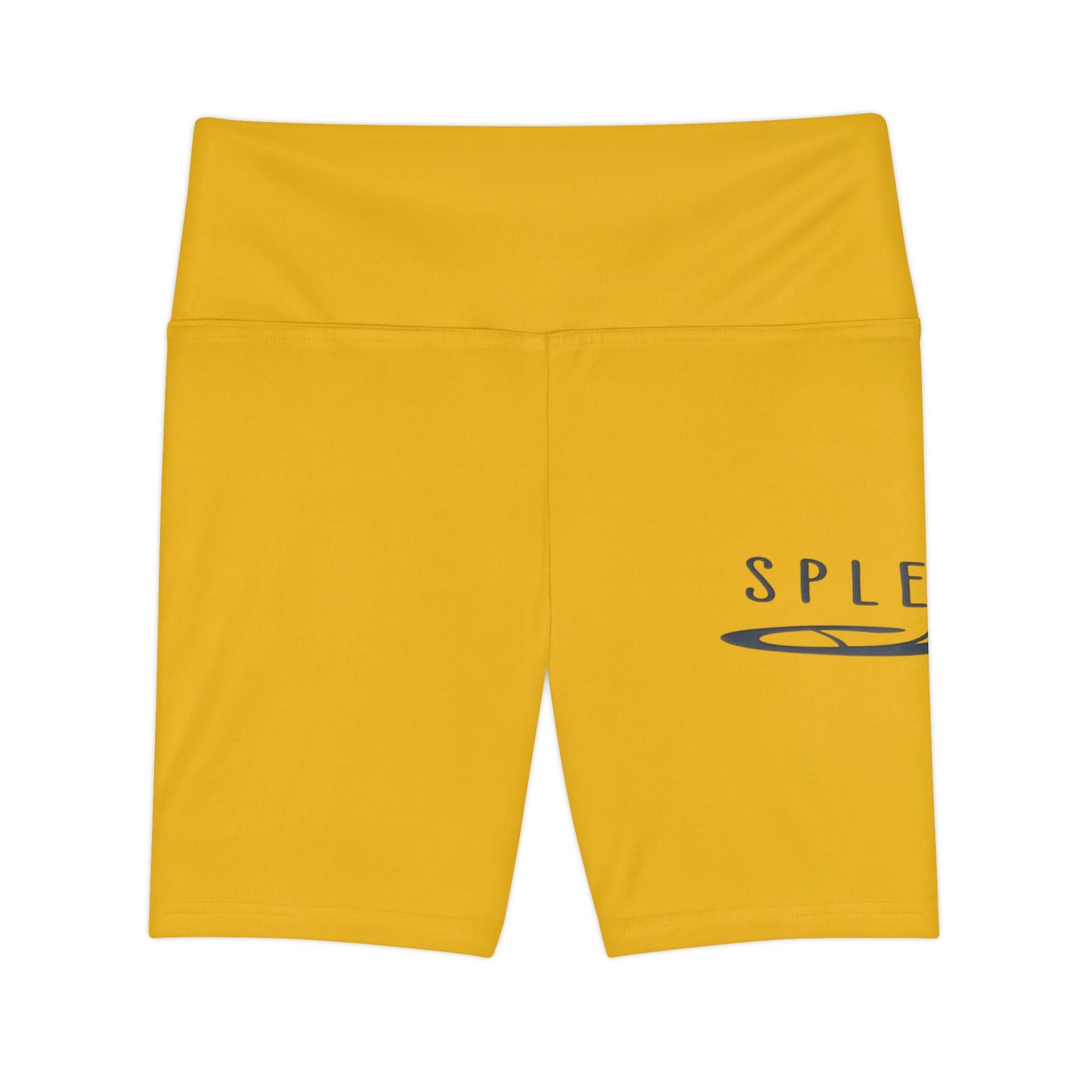 Sleek Yellow Women's Workout Shorts with SPLENDOR Design