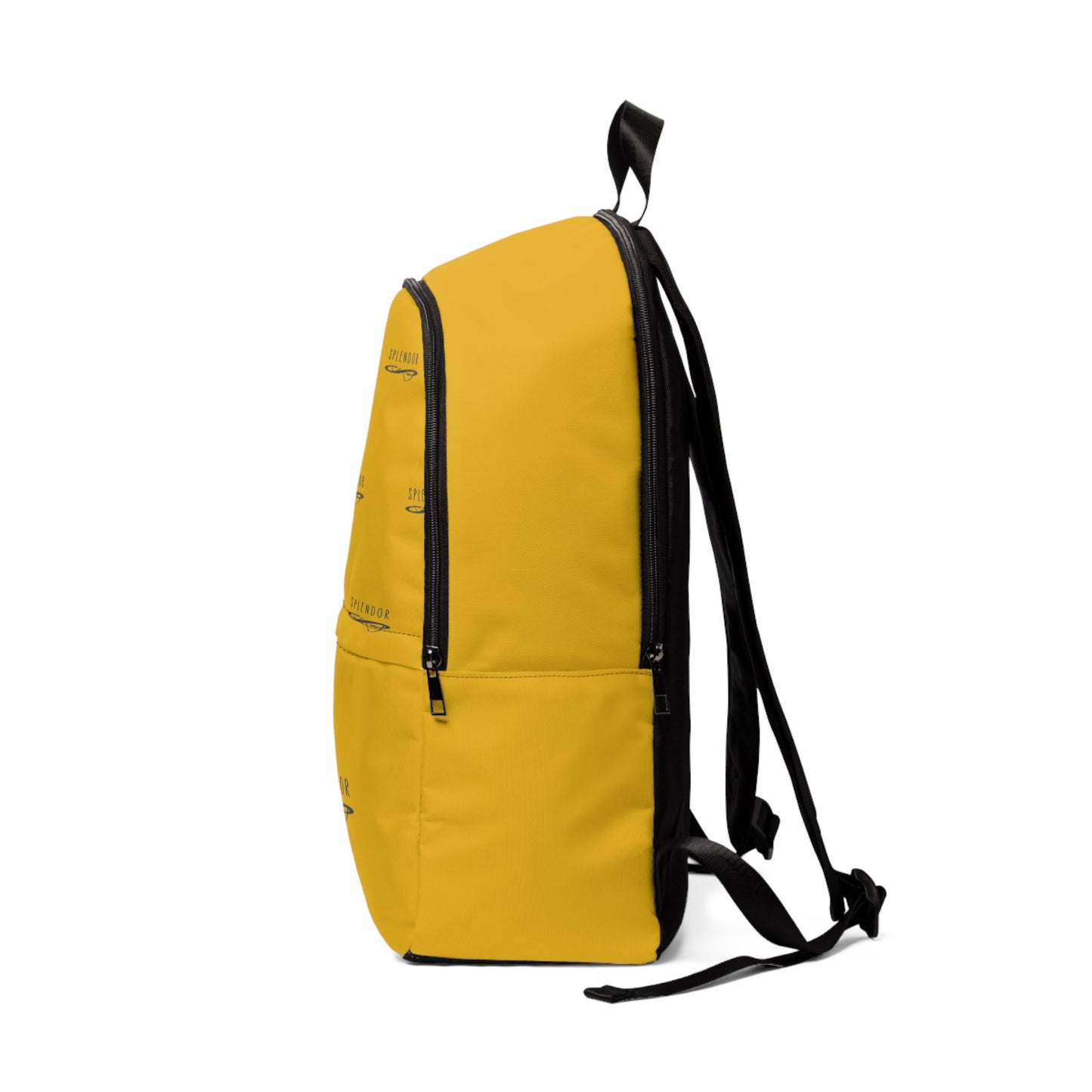 Stylish Unisex Fabric Backpack for School & Travel - Bright Yellow with SPLENDOR Design