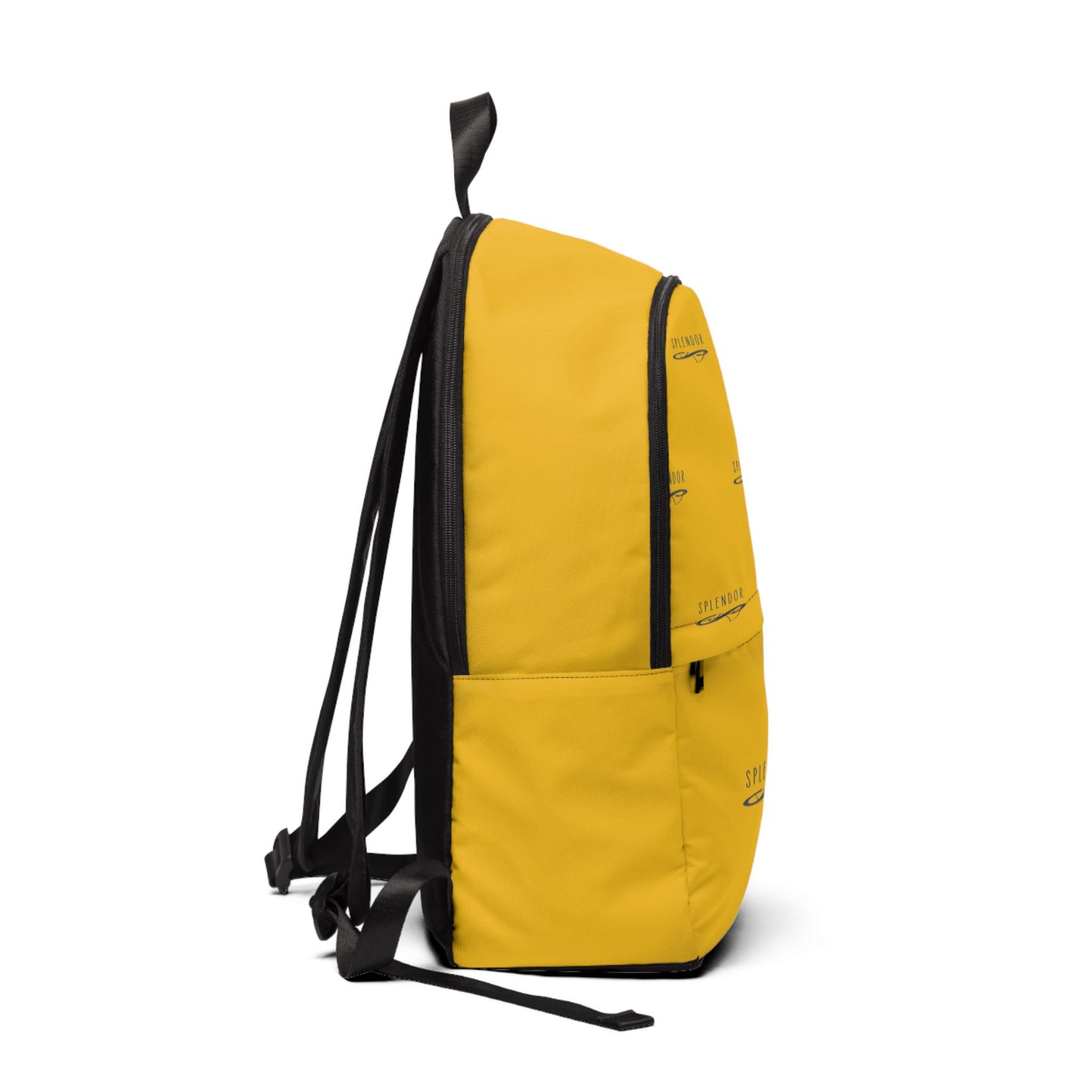 Stylish Unisex Fabric Backpack for School & Travel - Bright Yellow with SPLENDOR Design
